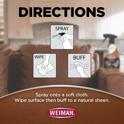 Weiman 3-in-1 Leather Cleaner, Conditioner & UVX Protector for Cars, Furniture, Auto Interior, Shoes, Purses & Handbags - 2 Pack with Microfiber Towel Included