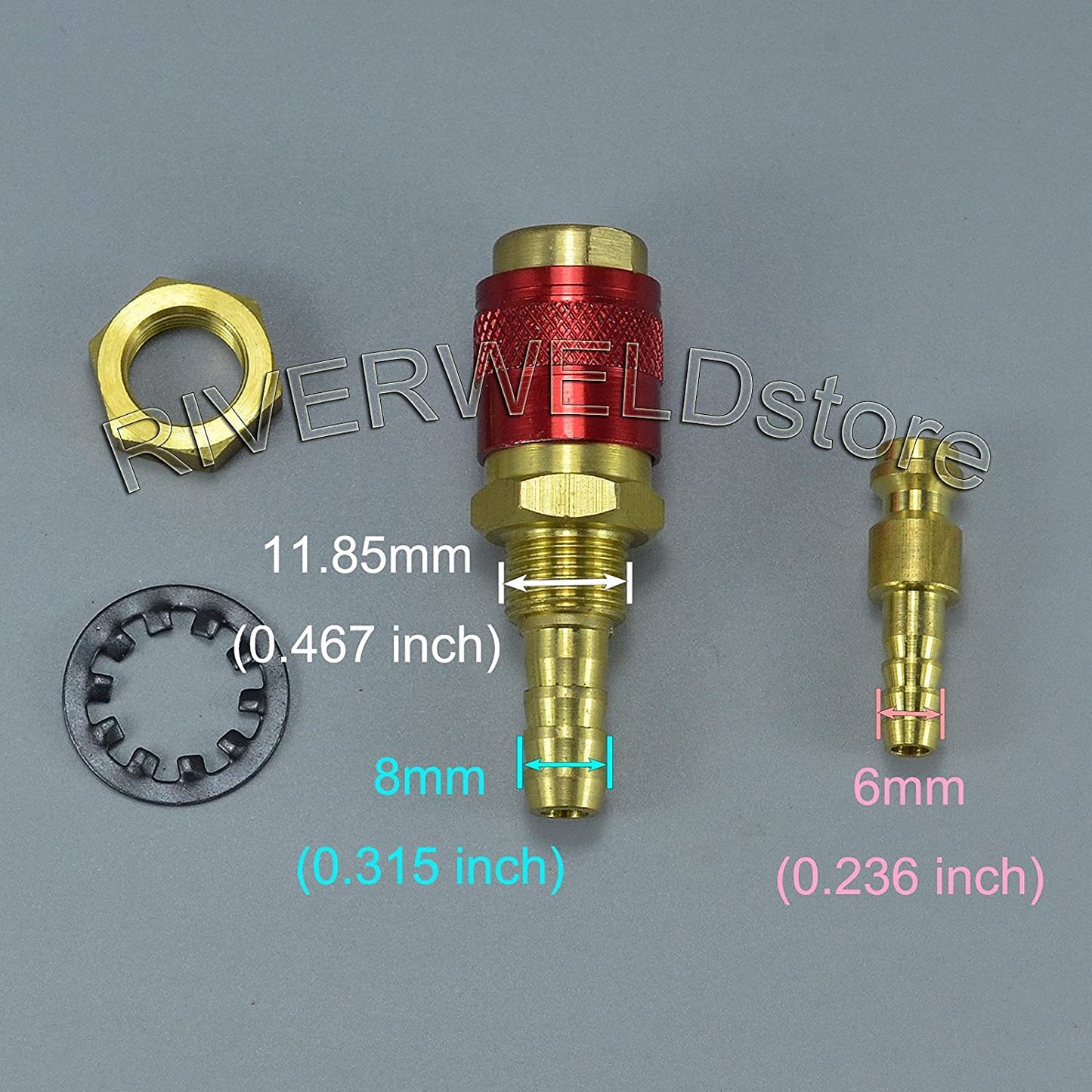 RIVERWELD Argon Quick Connect Fittings Hose Connector for QQ300 PTA DB SR WP 17 18 26 TIG Welding Torch 2set