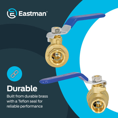 Eastman 20061LF Heavy-Duty Full Port Ball Valve, 1/2 inch Sweat, Brass