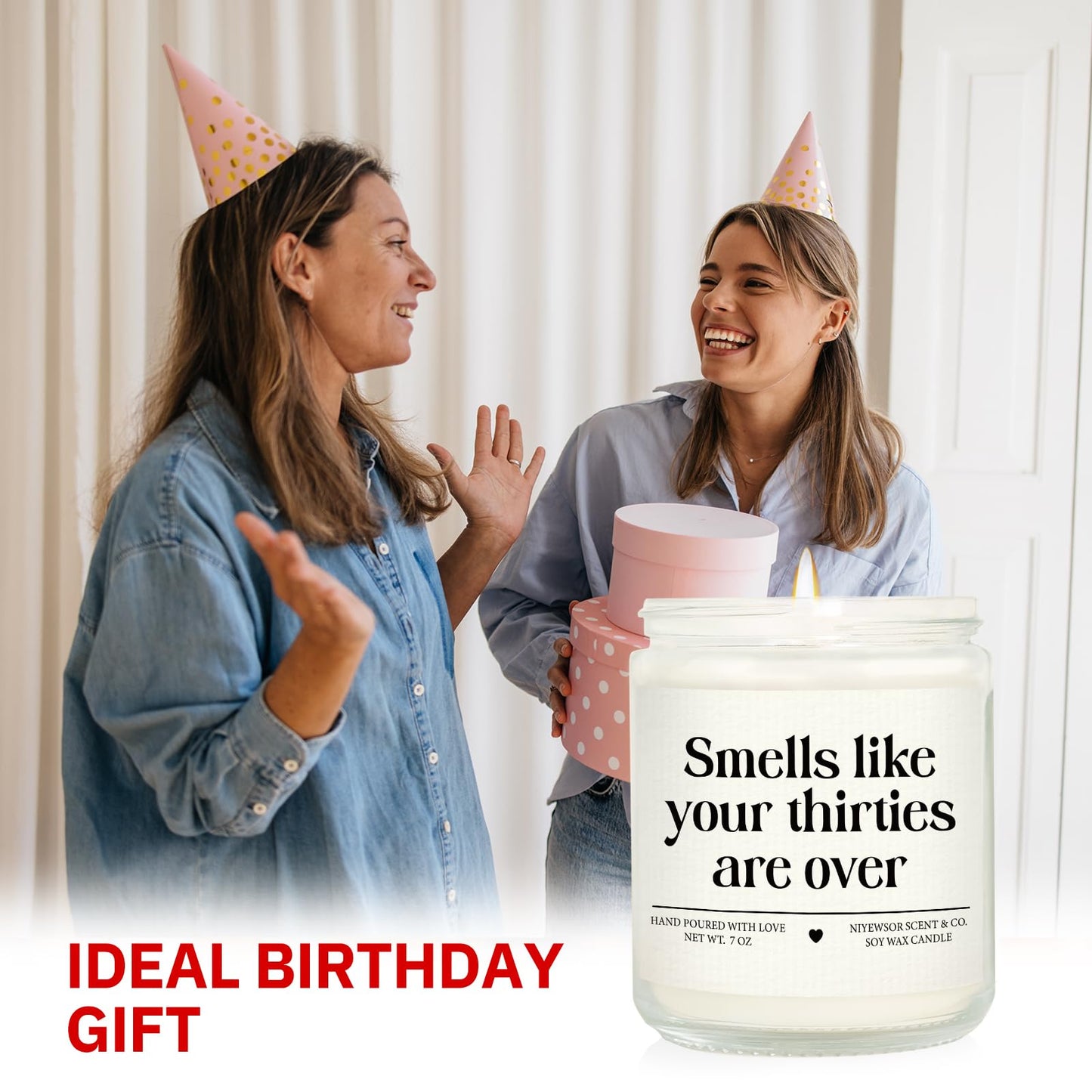 40th Birthday Gifts Women Men, Forty Birthday Candle, 1986 40th Birthday Decorations for Women Men, 40 Year Old Bday Gifts for Friend, Sister, Wife, Husband, Handmade, 7oz