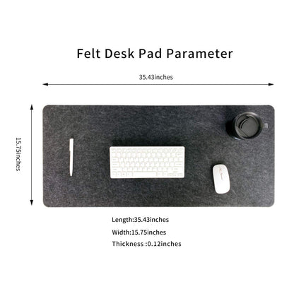 DawnTrees Felt Desk Mat (35.5" x15.8"), Desk Pad Protection, Keyboard Mat, Extra Large Mouse Pad, Suitable for PC,Computers, Laptops, Office and Home (Dark Gray)