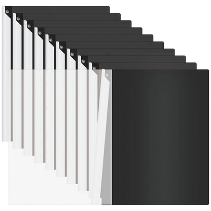 Dlicoda Report Covers with Swing Clip, 10 Pack Clear Front Presentation folders for A4/Letter Size, 8.9'' x 11.9'', 40 Sheet Capacity, No Punch Needed (Black)