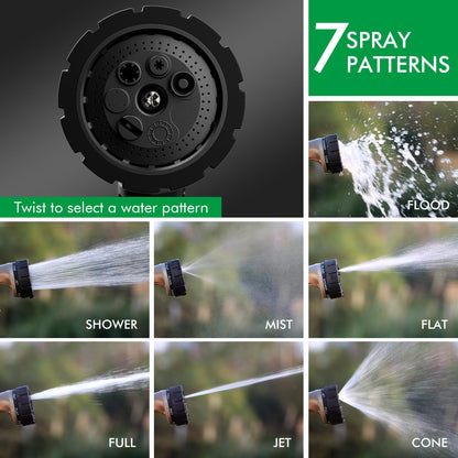 RESTMO Garden Hose Nozzle, Heavy Duty Metal Water Hose Sprayer with 7 Watering Patterns, Thumb Control | On Off Valve, High Pressure Nozzle Sprayer for Watering Plants, Car & Pet Washing, Bronze