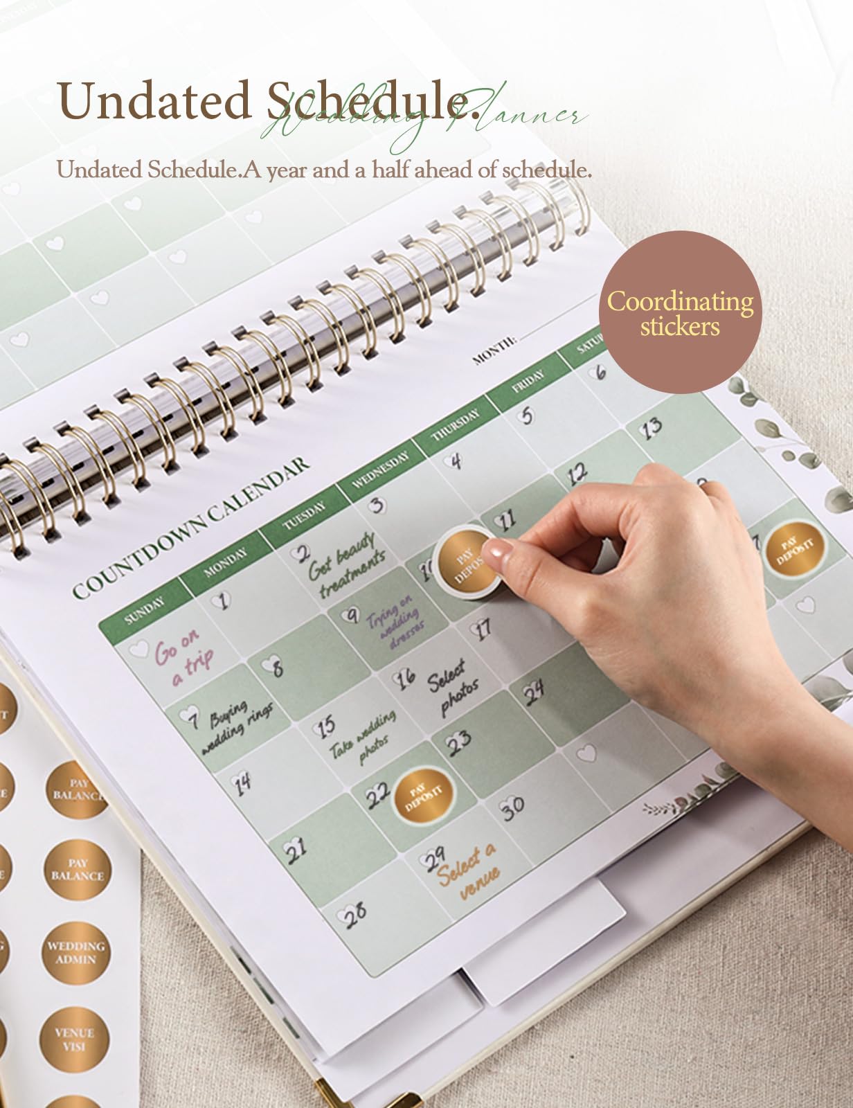 Wedding Planner Book and Organiser for Weddings: Engagement Gifts for Couples With Interchangeable Photo Cover - Wedding Gifts for Bride With Checklists, Budget Tracker, Guest List & Timeline 11.5 * 10.5in