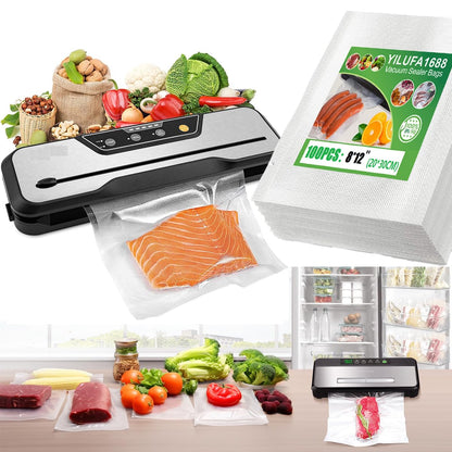 Vacuum Sealer Bags for Food 100 Pack - 10"x12" Precut Freezer Bags | BPA-Free Heavy Duty for Sous Vide, Meal Prep & Compression Storage | Sacs d'étanchéité sous vide