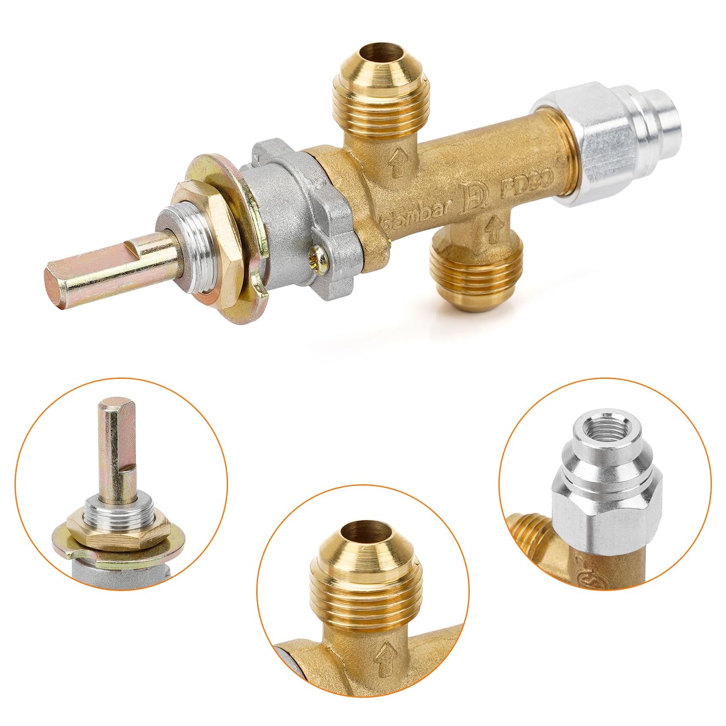 Stanbroil Low Pressure Propane Gas Flame Failure Safety Control Valve Kit with Fire Pit Push Button Ignition Kit