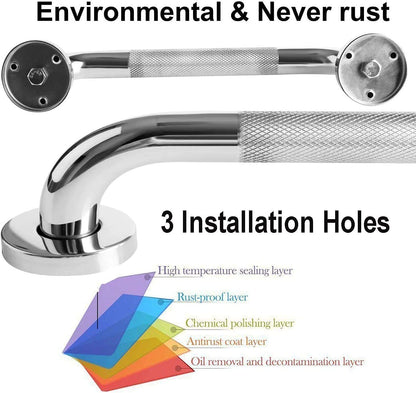 2 Pack Shower Grab Bar,Anti Slip Bathroom Grab Bars,Stainless Steel Bath Grab Bar Handle Shower Safety Hand Rail Support Assist Bath Handle,Bathroom Balance Bar for Elderly Injury Pregnant(16 Inch)