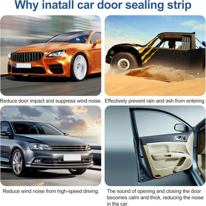 Automotive Door Weather Stripping 20Ft/6.1m Car Door Rubber Edge Trim Seal Strip Gasket with Side Bulb for Car Bus Camper Boat RV Truck Doors