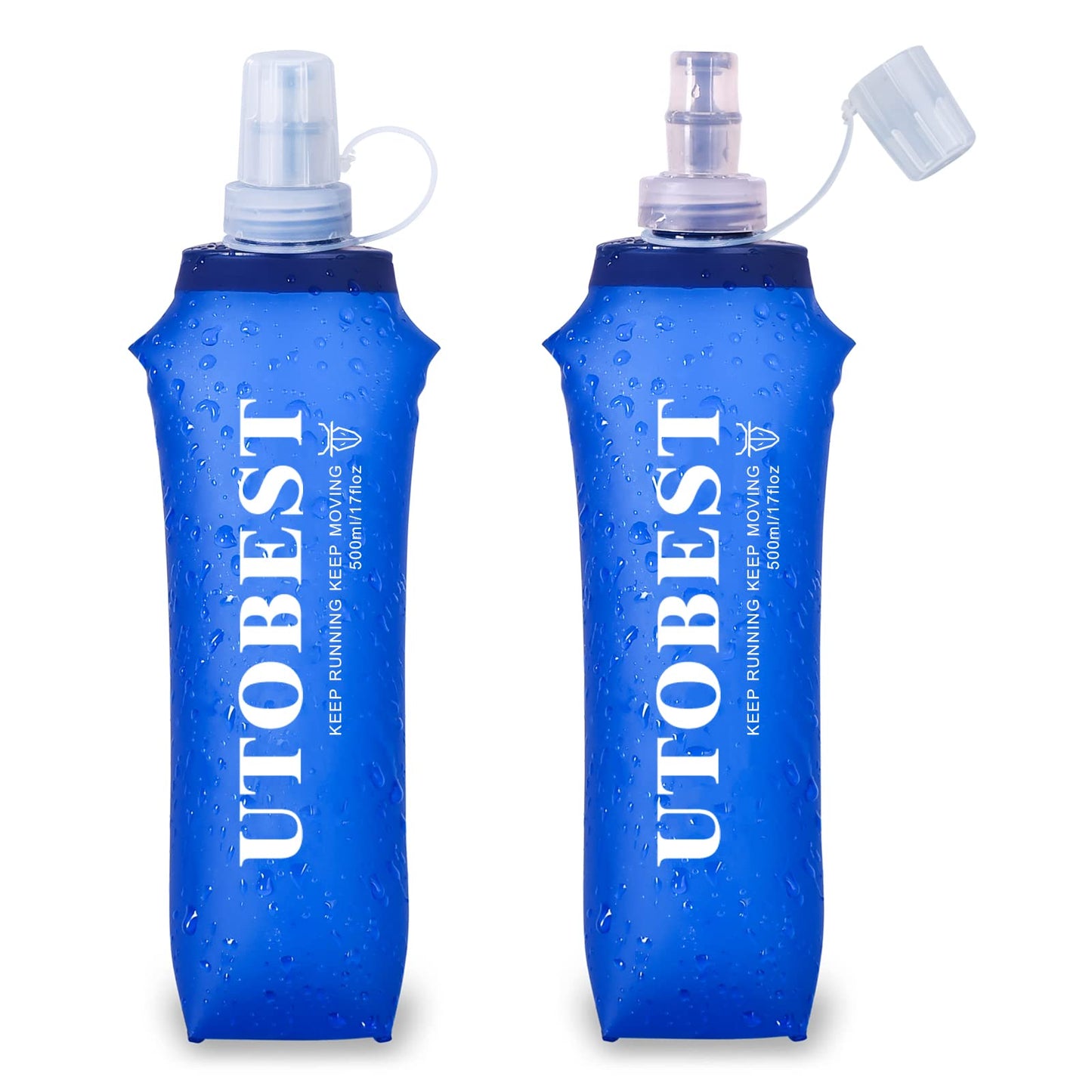 UTOBEST Soft Flask Running Water Bottle Collapsible Water Bottle for Trail Running Hydration Pack Hiking Cycling Climbing 500 ML