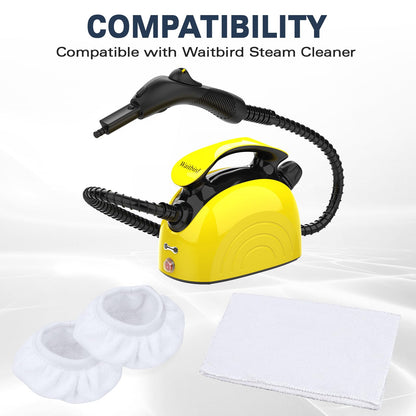 Waitbird 6 Pack Microfiber Mop Pads and 3 Pack Ironing Cloths Set Replacement, Compatible Steam Cleaner STC-EU168, Washable and Reusable