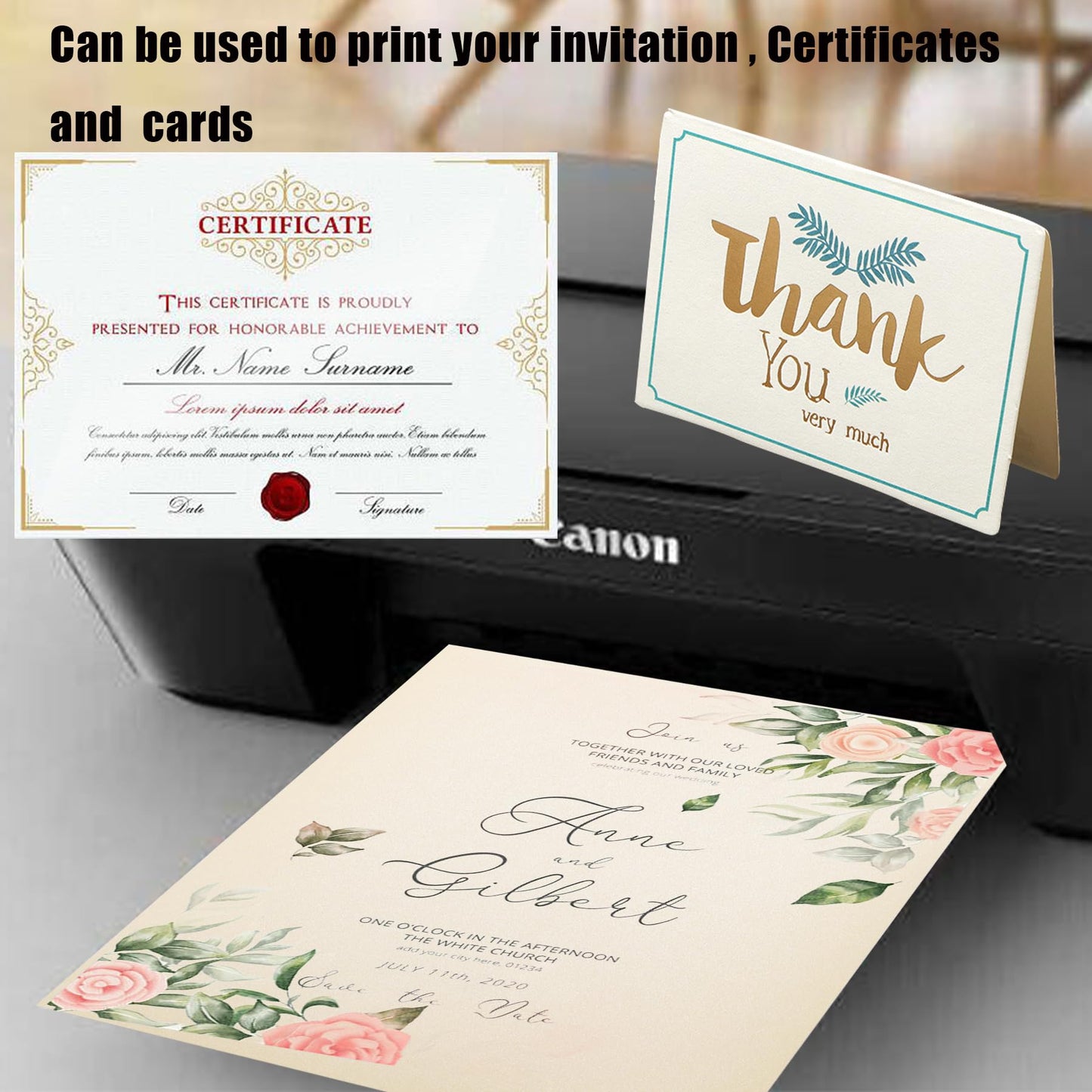 120 Sheets Shimmer Cardstock, Thick Cardstock 90lb/250gsm Pearlescent Card Stock Printer Paper, Metallic Paper for Invitations, Certificates, Crafts, DIY Cards, 6 Colors
