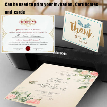 120 Sheets Shimmer Cardstock, Thick Cardstock 90lb/250gsm Pearlescent Card Stock Printer Paper, Metallic Paper for Invitations, Certificates, Crafts, DIY Cards, 6 Colors
