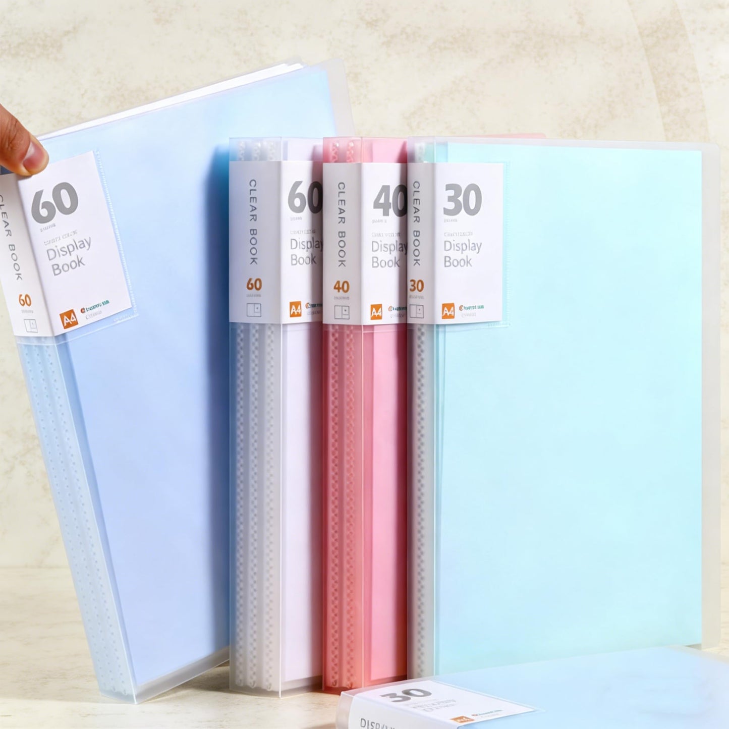 2Pcs Rediboom A4 Presentation Display Book Folder, 60 Pockets A4 Document File Holder Expanding File Organiser