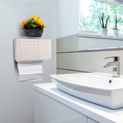 Acrylic Paper Towel Dispenser Wall Mount,Countertop for Multi-Fold Paper Towel,C-Fold, Zfold, Tri fold Hand Towel Holder Commercial, Clear Folded Paper Towel Holder for Bathroom Toilet and Kitchen
