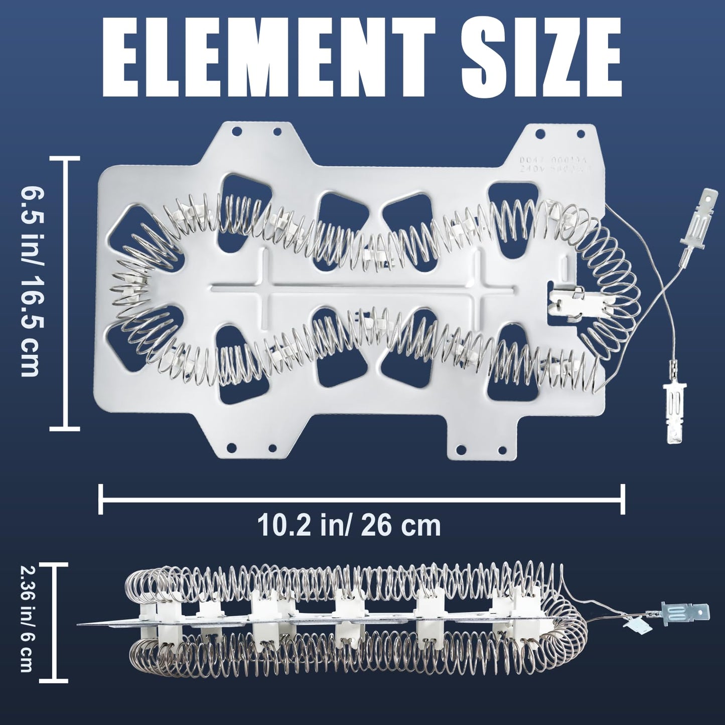 [95% Nickel] DC47-00019A Dryer Heating Element Part Compatible with Sam-sung May-tag Whirlpool Dryers, Replaces 35001247 PS4205218 AP4201899 AP4045884 PS2038533