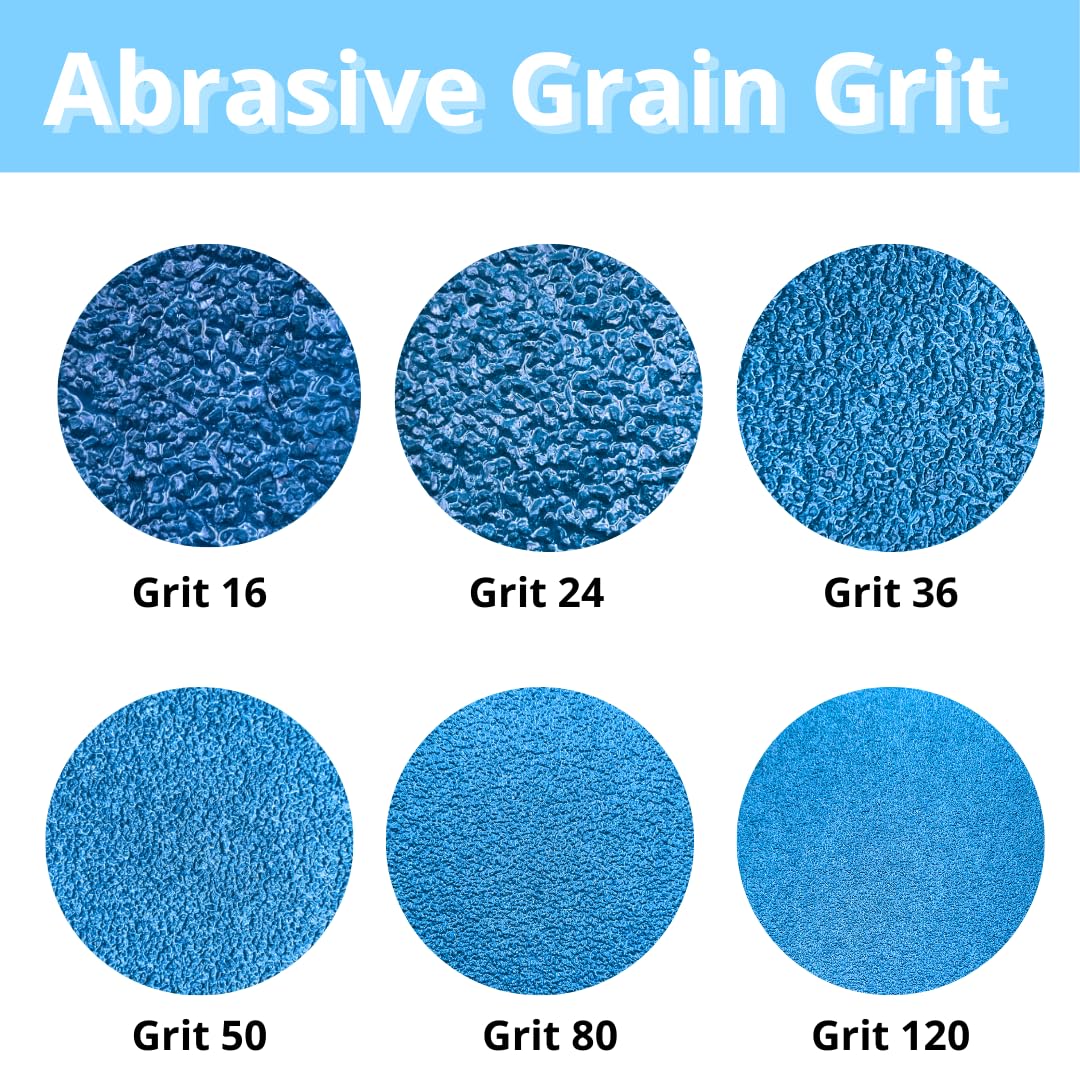 WA GRINDER 25PACK - 5'' Premium Zirconia Resin 24# Fiber Sanding Discs, 7/8'' inch Arbor, for Wood, Metal, Aluminum, Stainless Steel, Fiberglass, on Angle Grinder (Grit 24)