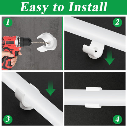 Supkiir 100Pcs PEX Pipe Clips, 16mm and 20mm U-Hook Pipe Clamps, Water Tube Support Hangers, Plastic Pipes Holder Bracket Support Tools Tubing Hoses Bracket Socket for Water Gas Pipes