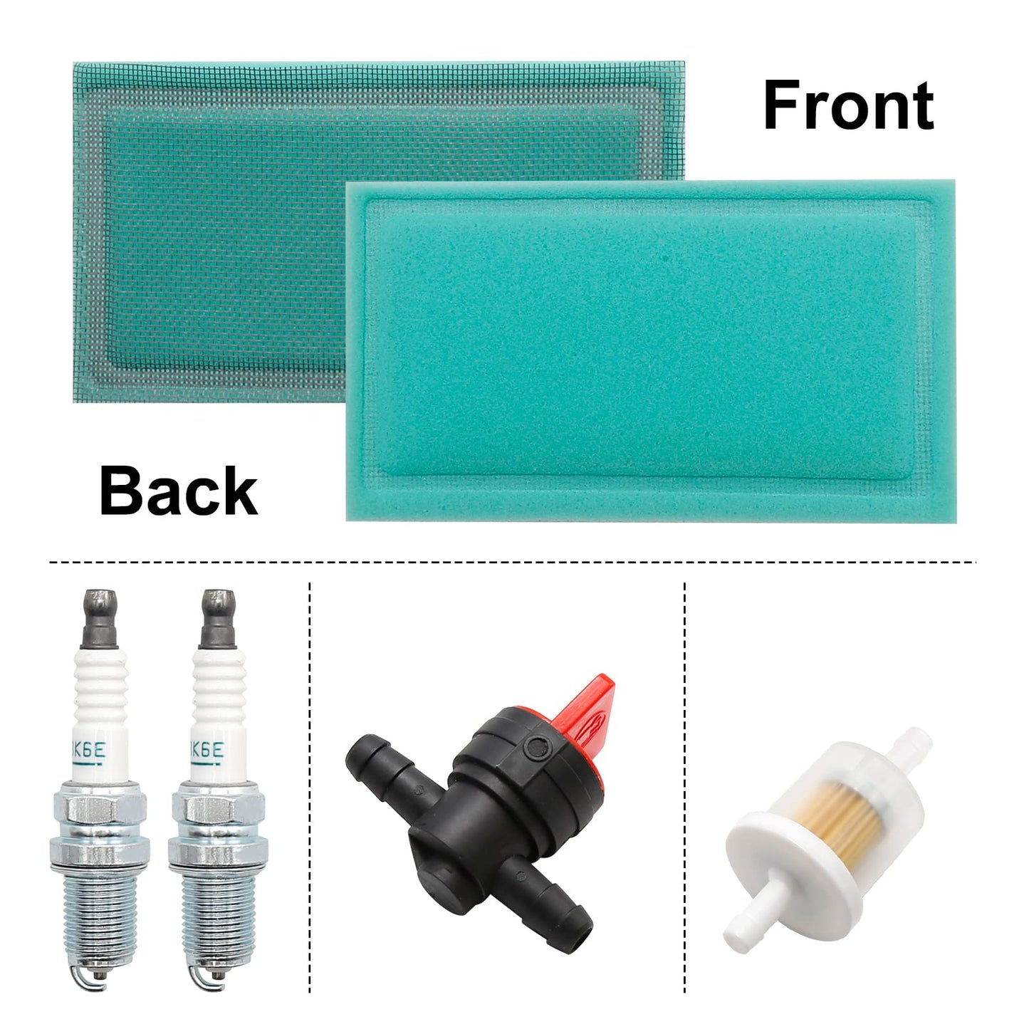 CADUFUELLY KL0035 Air Filter Oil Filter Set for LA120 LA130 LA135 LA140 LA145 LA150 X130R X140 X155R X165 D130 D140 L111 L118 L120 Lawn Mover Tractor Snow Blower with AM116304 Fuel Filter AM125424