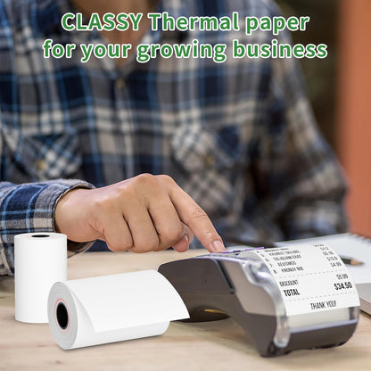 (50 Rolls) 2 1/4" x 50' Thermal Paper, Receipt Paper, POS Cash Register Receipt Rolls Fits for Most Credit Card Terminals, 2 1/4 inch x 50 feet-50 Rolls