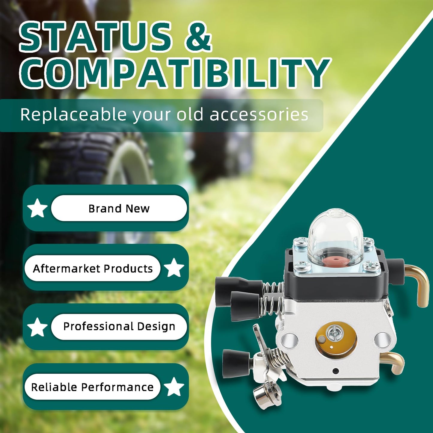 C1Q-S97 Carburetor for STIHL FS38 FS45 FS46 FS55 KM55 HL45 FS45L FS45C FS46C FS55C FS55R FS55RC FS85 FS80R FS85R FS85T FS85RX String Trimmer Weed Eater with Air Fuel Filter Tune-up Kit
