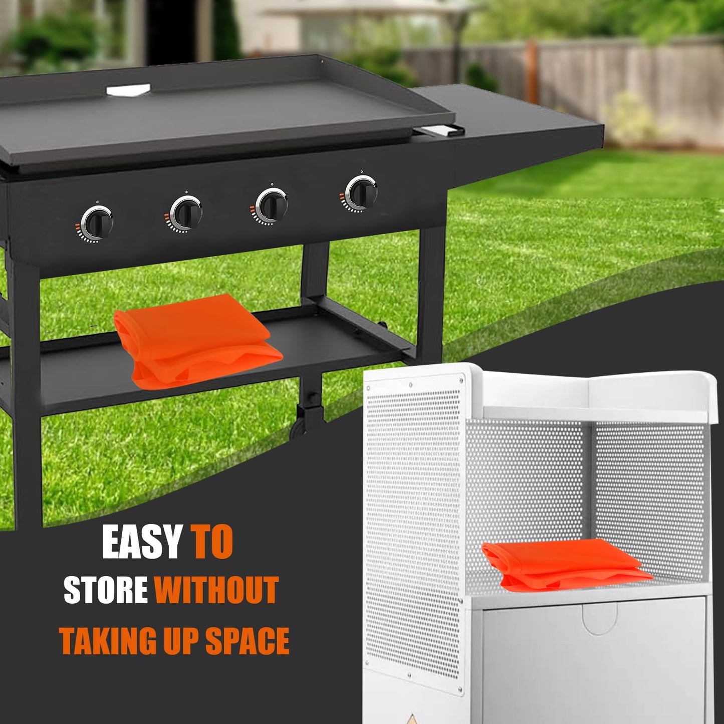 Silicone Griddle Mat Cover for Blackstone: 17 Inch Flat Top Grill Buddy Mats Griddle Grill Deck Protector Outdoor Camping Outside Cooking BBQ Accessories
