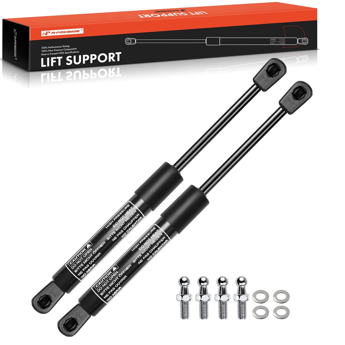 A-Premium 10 inch 80lb 10" Lift Supports Gas Prop Spring Shock Struts Replacement for Toolbox RV Camper Tonneau Cover Cabinets Sliding Window Storage Bed Bench Lids Basement Door Boat Hatch 2-PC Set
