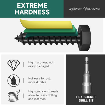 EASTPUK (8Sets) 3/8" x 5" Hex Head Lag Bolts, Heavy Duty Lag Screws with Washers, 304 Stainless Steel, 3/8 Bolt for Wood, Partial Thread, Black Oxide