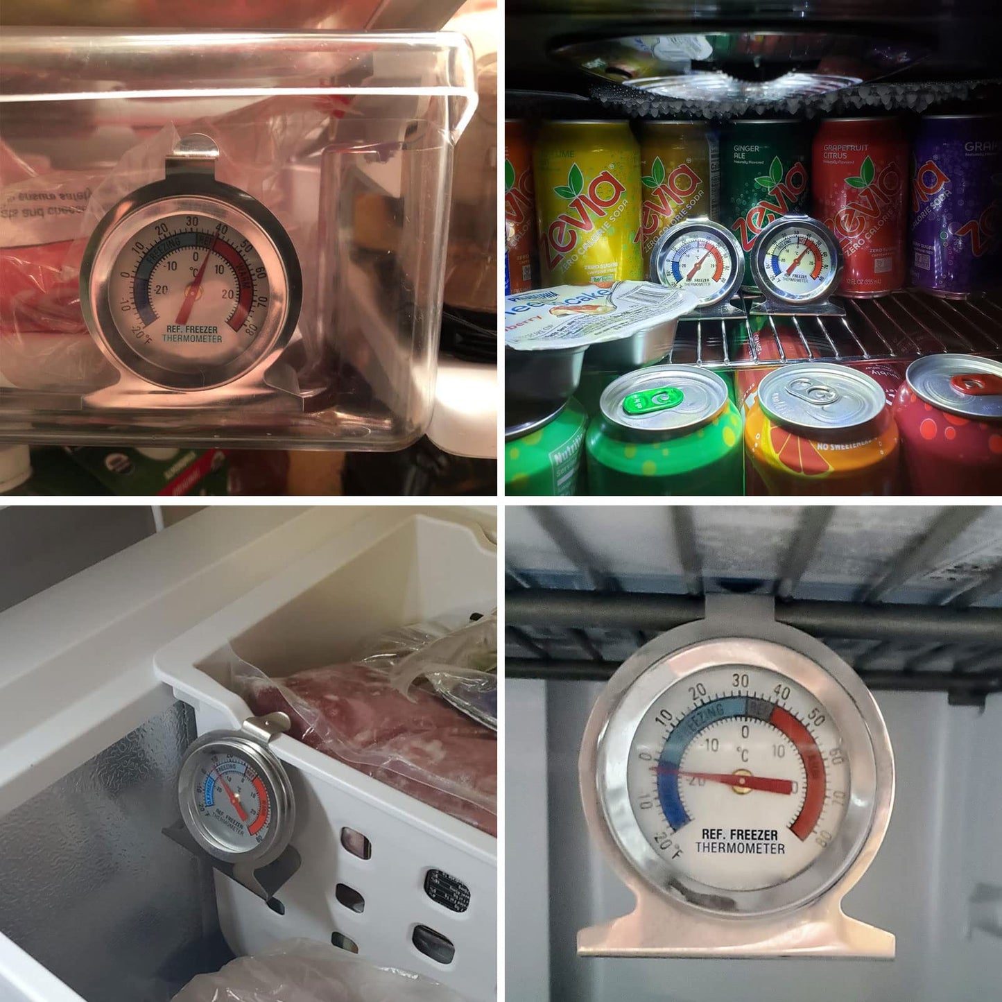 Refrigerator Thermometer, Large Dial Freezer Thermometer,Classic Series Temperature Thermometer for Refrigerator Freezer Fridge Cooler (5Pack)