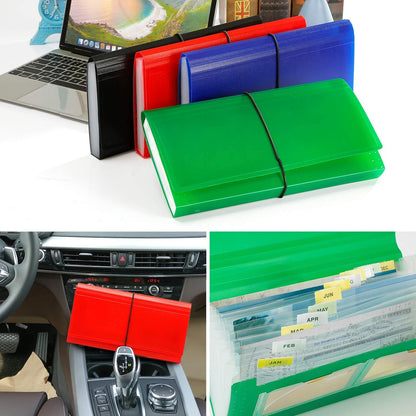 SEEKIND Expanding File Folder 4 Pack, 10.4' 5.5' Receipt Organizer Folder Accordion Folder Document with 13 Pocket for Office,Cards,Tickets-Water Resis …