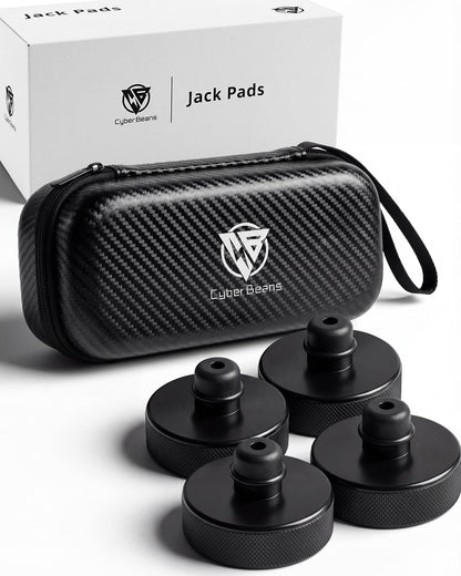 CYBERBEANS 4Pcs for Tesla Model S/3/X/Y Lifting Jack Pads Lift Stand Rubber Pad Set, 2016-2025 2026 Highland Juniper Accessories Lifting Pucks Kit with Storage Case