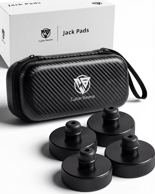CYBERBEANS 4Pcs for Tesla Model S/3/X/Y Lifting Jack Pads Lift Stand Rubber Pad Set, 2016-2025 2026 Highland Juniper Accessories Lifting Pucks Kit with Storage Case