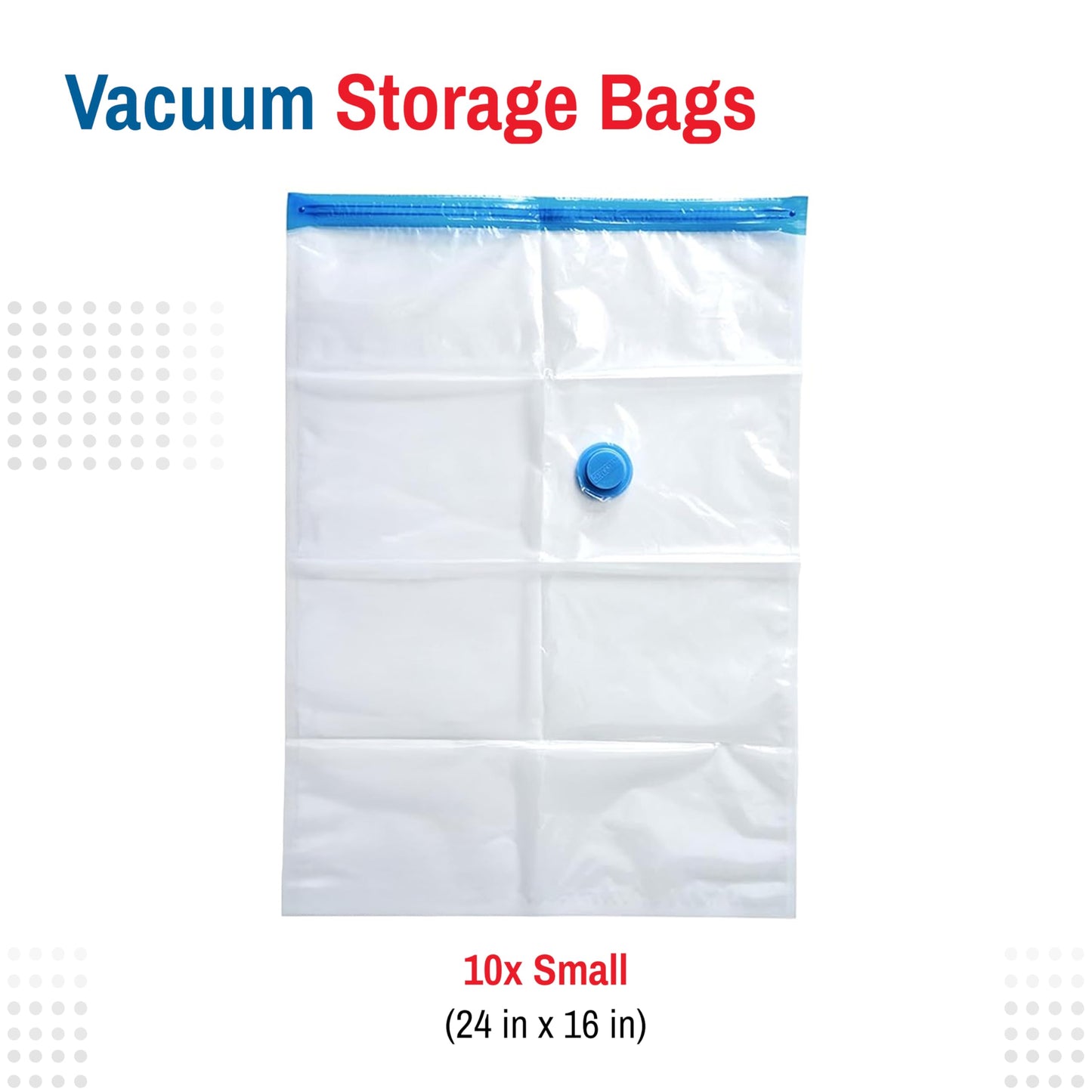 Spacesaver Vacuum Storage Bags Small 10-Pack - Vacuum Seal Bags for Clothing, Comforters, Blankets, and Bedding - 60 x 40 cm Space Saver Bags for Travel and Home Organization with Hand Pump Included