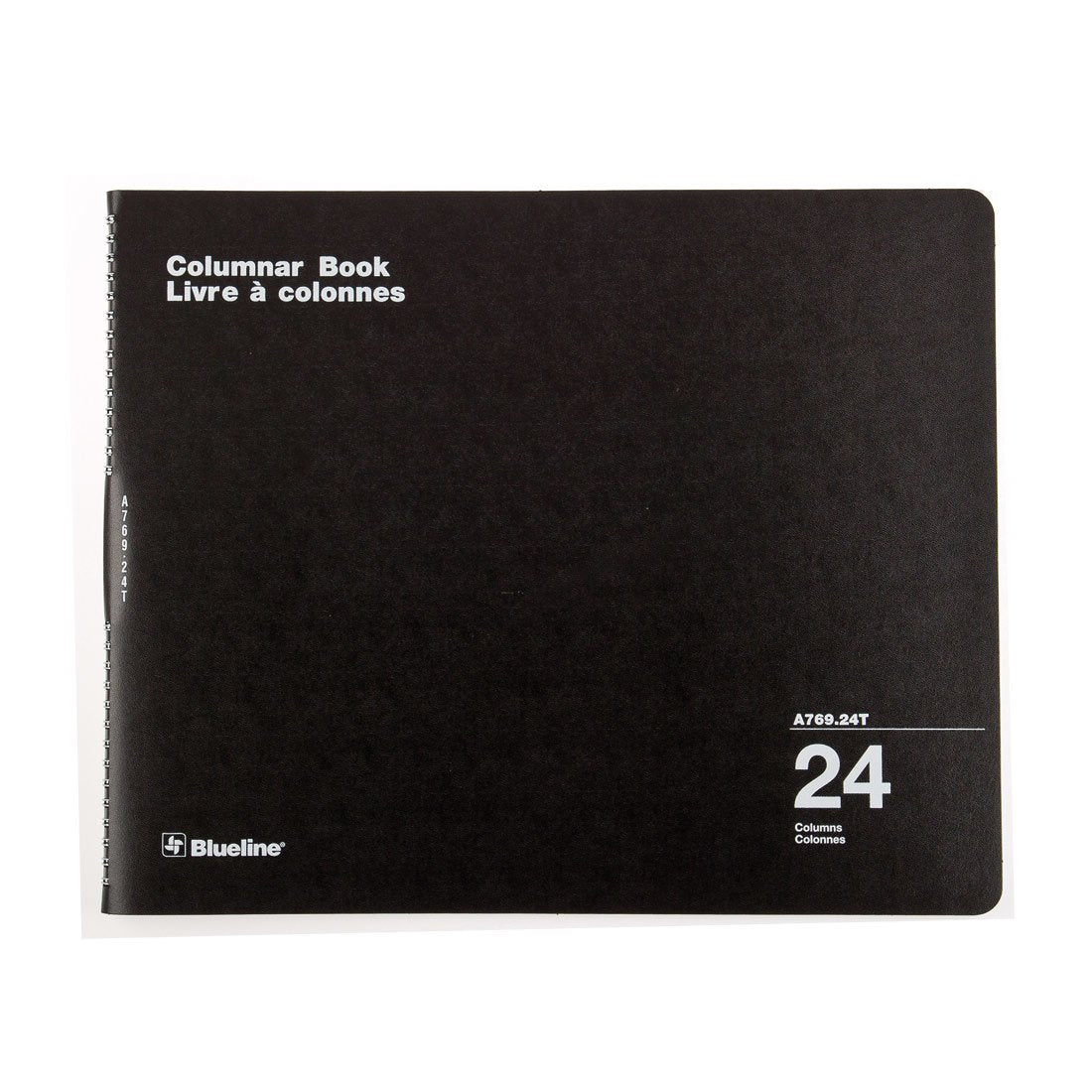 Blueline Columnar Book, Twin-Wire Binding, 24 Columns with Description, 80 Pages, 12-Inch x 14-15/16-Inch, Black (A769.24T)
