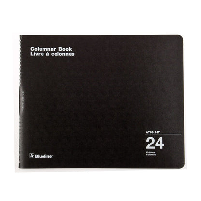 Blueline Columnar Book, Twin-Wire Binding, 24 Columns with Description, 80 Pages, 12-Inch x 14-15/16-Inch, Black (A769.24T)
