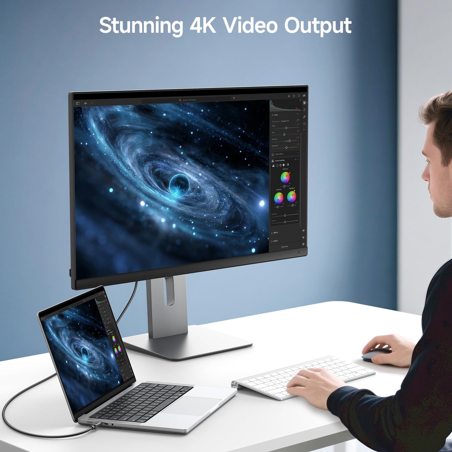 Cable Matters Long USB C Monitor Cable 8.2 ft / 2.5m with 4K 60Hz Video Resolution, 240W Power Delivery, and 5Gbps USB-C 3.1 Gen 1 Data Transfer Compatible with Apple Vision Pro, Meta Quest 3