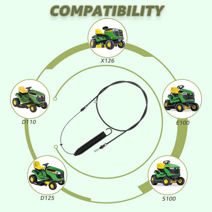 PTO Control Cable Replace GY22387 Compatible with John Deere D100 D105 D110 D120 D125 D130 E100 E110 E120 E130 L100 L105 L107 L110 L111 L118 X105 X106 X107 X125 X126 X127 X145 S100 S110 S120 S220 107S