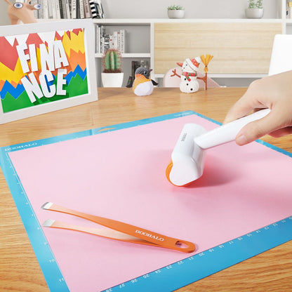 DOOHALO Brayer Roller Vinyl Weeding tools for Cricut Tools Crafting Basic Accessories Set Kit for Silhouette Weeding scraper spatula tweezers scissors basic tools bundle for sewing