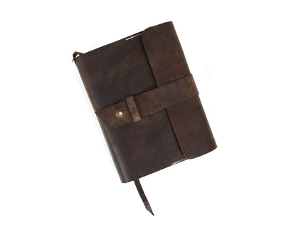 Aaron Leather Journal Refillable Writing Notebook-Traveler's Notebook 200 pages 7.5 X 5.5 By Aaron Leather Goods