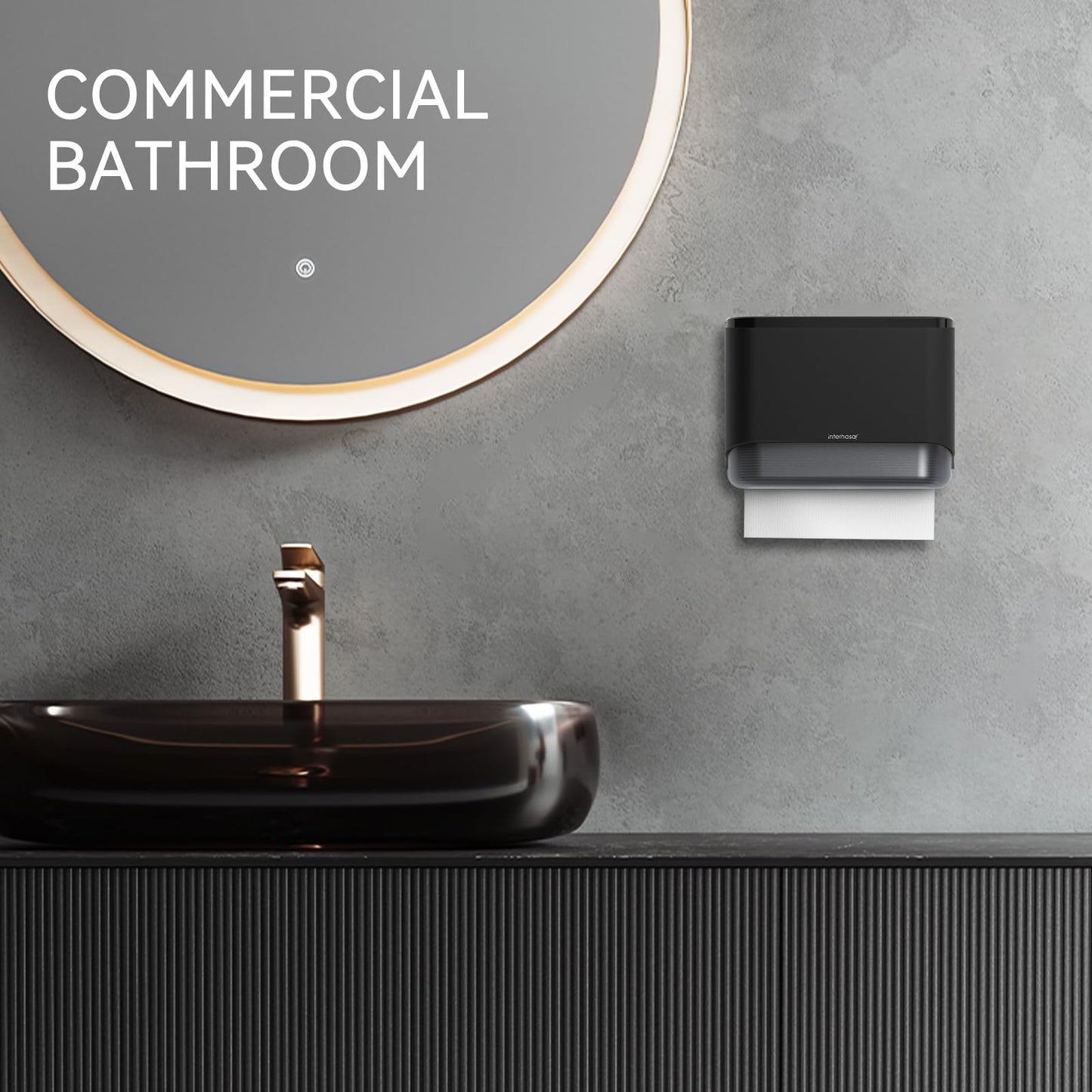 Paper Towel Dispenser Wall Mount Adhesive Multifold Trifold c-Fold Folded Commercial Paper Hand Towel Dispenser for Bathroom 10.8" L x 3.54" W x 8" H