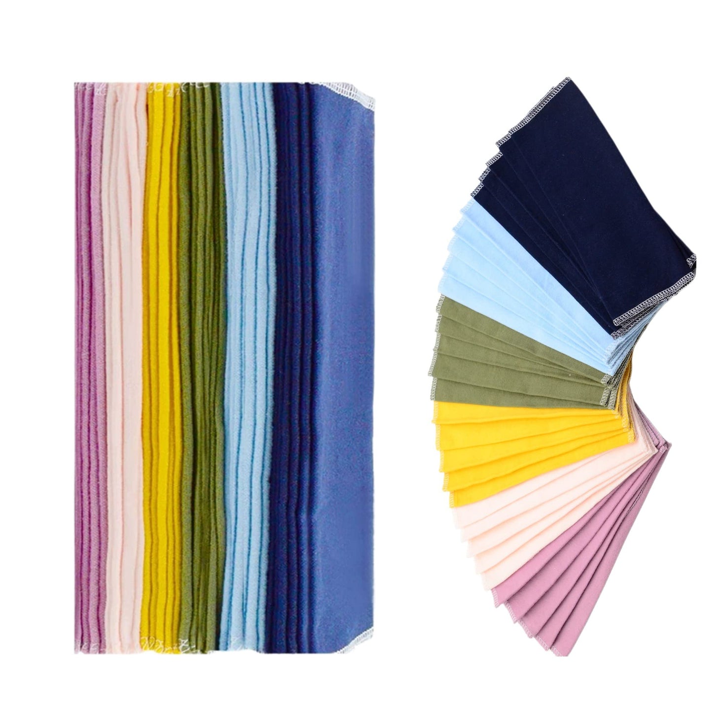 Minasuki Reusable Paperless Paper Towels - Zero Waste Eco Friendly Washable Paper Towel,Lint Free Highly Absorbent Kitchen Cleaning Cloths,30 Pack Fast Drying Solid Color Cloth Napkins 10x10 Inches