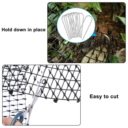 Cat Scat Mat, 78inch, Cat Deterrent Devices Spikes Mat Include 8 Garden Staples, for Garden, Fence, Anti-Cats Network, Bird, Squirrel, Raccoon Spikes