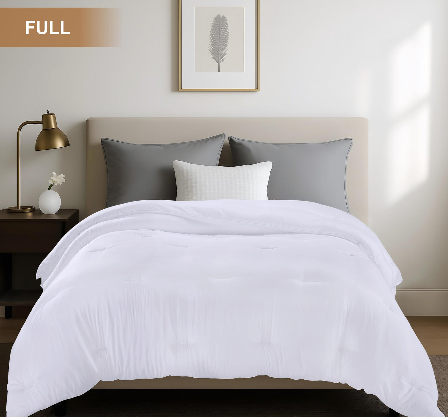 Utopia Bedding Comforters Full Size, All Season Duvet Insert, Down Alternative Full Comforter with Corner Tabs, Machine Washable Bed Comforter 82 x 86 Inches (White)