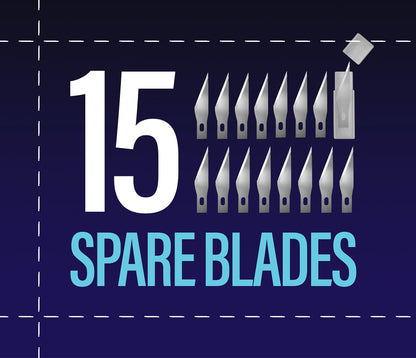 VViViD Precision Gliding Automotive Vinyl Wrapping Knife 3-Pack, Safety Locking, 15 Replacement Blades