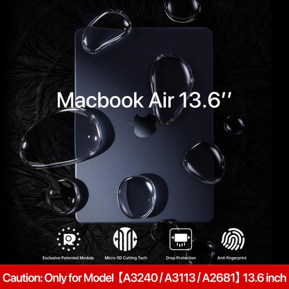Compatible for MacBook Air 13.6 inch Case M4 M3 M2 2025 2024-2022 Release Model A3240 A3113 A2681, Sturdy Protective Hard Shell Case Cover for MacBook Air M2 13 inch - Midnight Clear