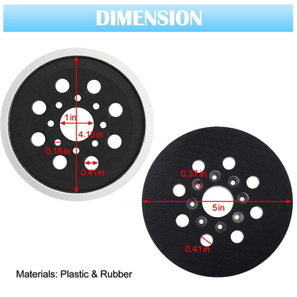 5 Inch Sander Pad Replacement Compatible with Bosch Orbital Sander ROS10 ROS20VS ROS20VSC ROS20VSK ROS20, 8 Hole Hook & Loop Sanding Backing Pad Compatible with Bosch RS035 & RS034(3 Pcs)