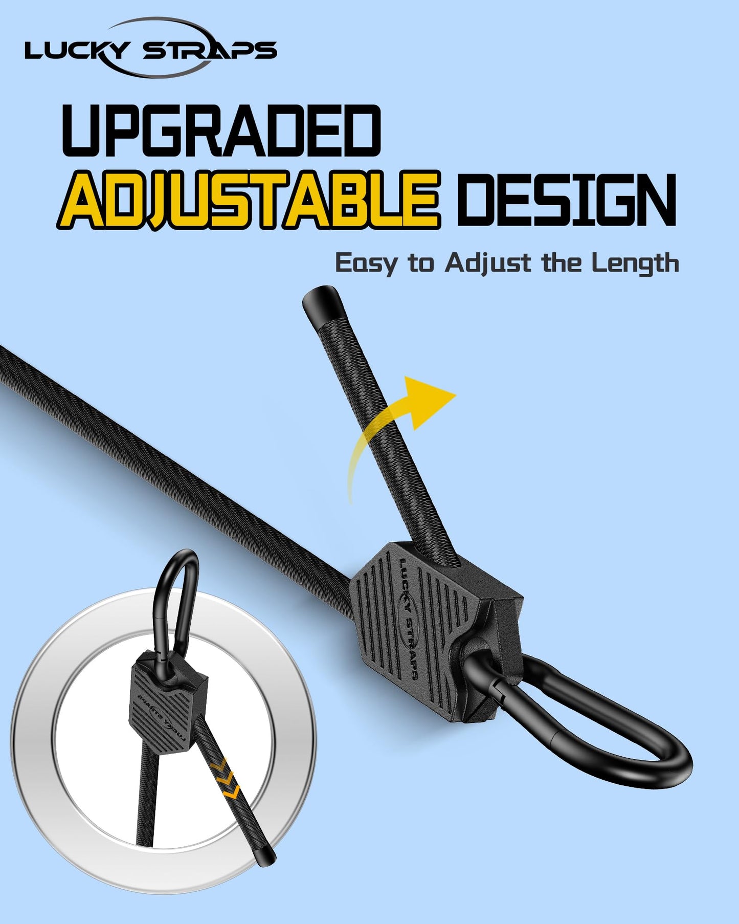 8 Pcs 48 Inch Adjustable Carabiner Bungee Cords with Hooks, Easy to Adjust from 7" to 48", Red Bungee Straps with UV-Resistance & Superior Elasticity for Cargo, Bike, Luggage, Carts, Truck, etc