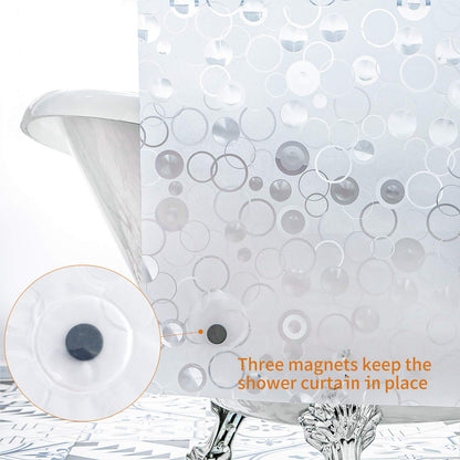 WELTRXE Shower Curtain Liner with Magnets, Shower Curtains Waterproof for Bathroom, Heavy Duty Shower Liner, Bathroom Curtains 72x72 Inch