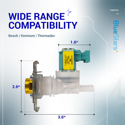 Ultra Durable 622058 00622058 Dishwasher Water Inlet Valve Replacement Part by BlueStars - Compatible with Bosch/Thermador/Kenmore Dishwashers - Replaces 1999956 AP4927070 PS8728724 AH3491417