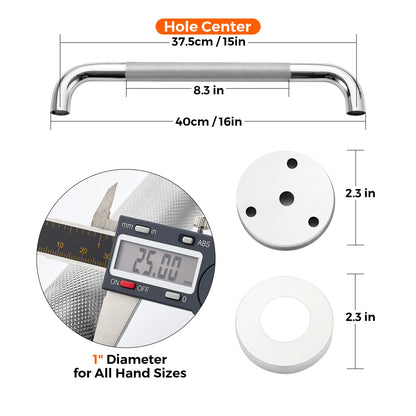 16-Inch Grab Bars for Bathtubs and Showers, Shower Handle for Elderly, Handicap Grab Bars for Bathroom, Shower Grab Bars for Seniors (Polished Nickel 2 Pack)