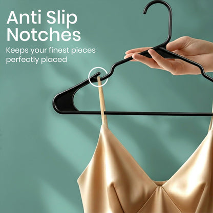 Utopia Home Plastic Hangers, 30 Pack, Clothes Hangers with Shoulder Grooves, Durable Space Saving Coat Hanger for Shirts, Pants, Skirts, Jackets, Blouses, Dresses and Everyday Wardrobe Use (Black)